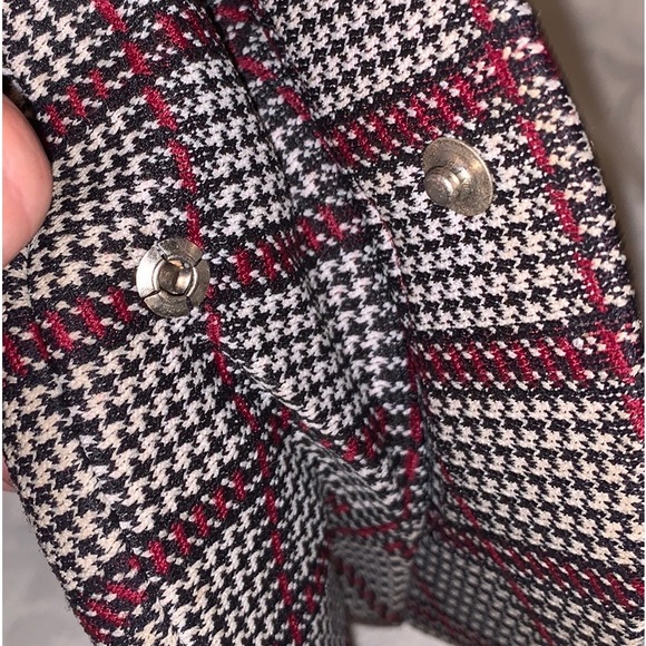 Vintage newsboy, houndstooth tweed/wool/ leather hat by Gramercy , size 7 1/8 - Picture 7 of 16